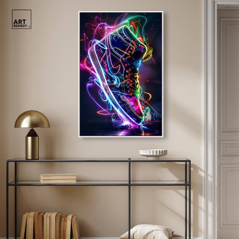 Bright Lights Sneaker Canvas by Art Remedy