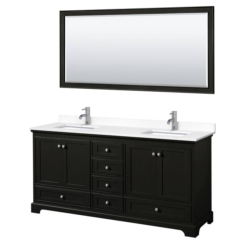Wyndham Collection Deborah 72" Free Standing Double Basin Vanity Set