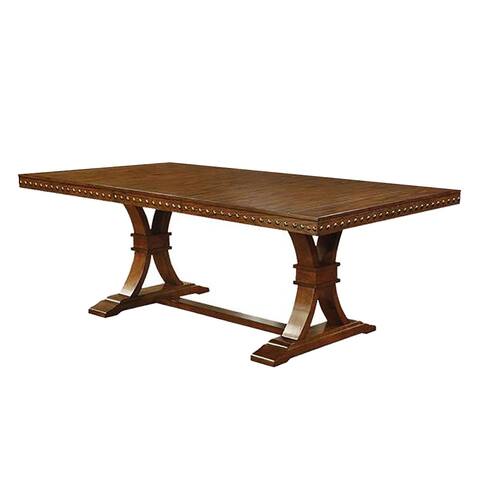 Wooden Dining Table Set in Dark Oak Finish - Dark Oak