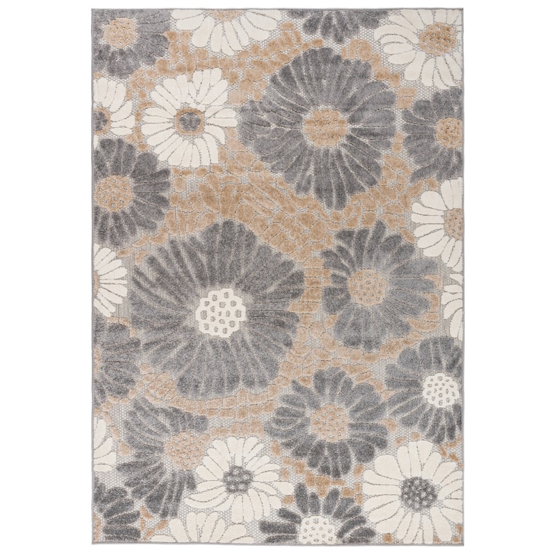 World Rug Gallery Palermo Modern Floral Indoor/Outdoor Area Rug