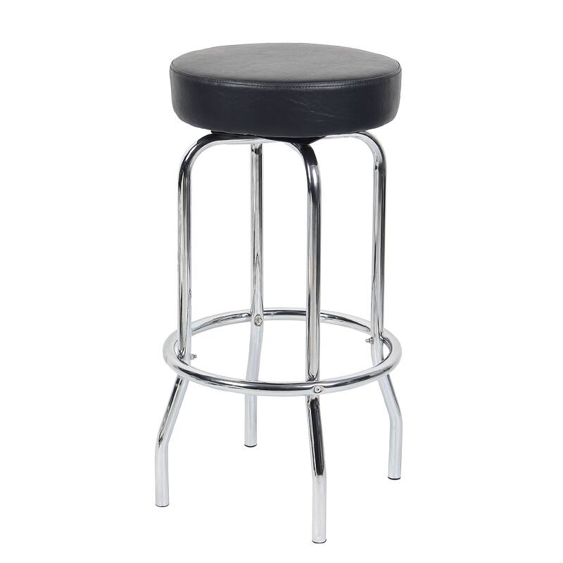 Multi Functional Stool with Chrome Legs and Black Molded Foam Seat
