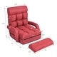 preview thumbnail 7 of 6, Costway Folding Floor Armchair w/6-position Adjustable Back & Lumbar - 69.5'' X 27'' X 5.5''