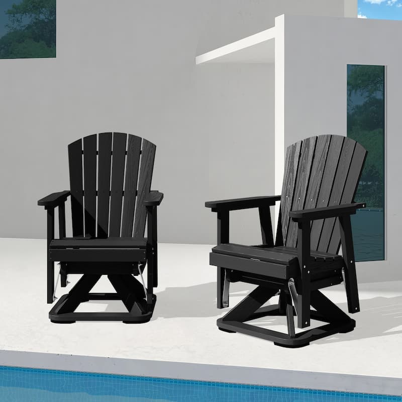 HDPE Adirondack Swivel Glider, Outdoor Patio Chair