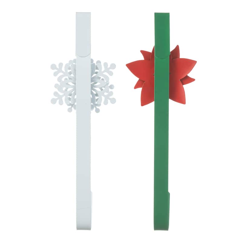 Glitzhome 25"H Artificial Christmas Flocked Berry, Ornament and Pinecone Ribbon Teardrop Door Hanging Decor