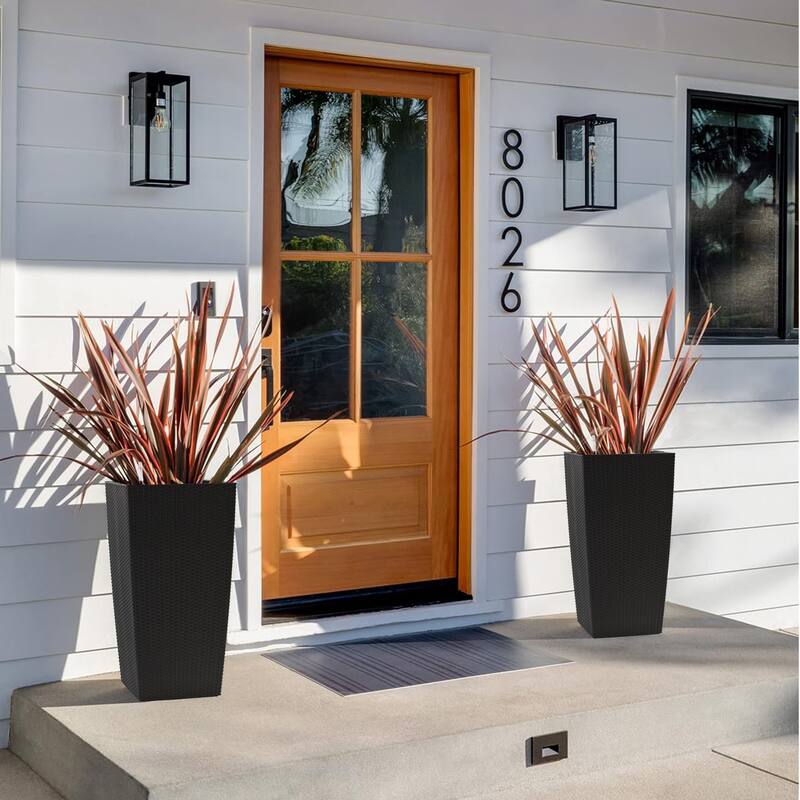 30" Tall Large Flower Pots Planter with Self-Watering Drainage Holes Inner Trays, Indoor Outdoor Plant Pot