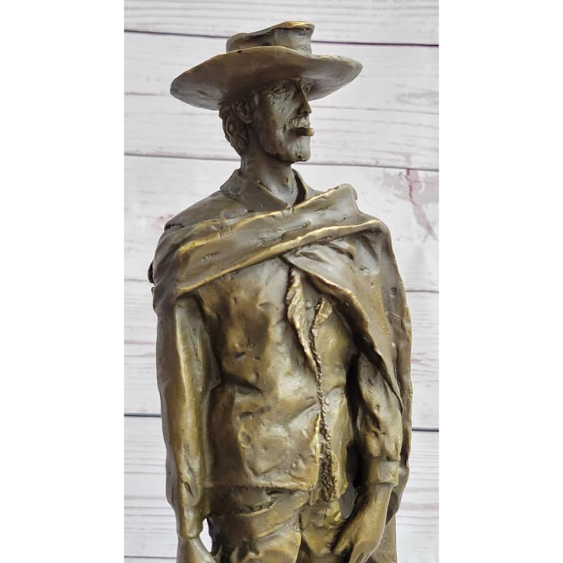 Clint Eastwood Man With No Name Western Bronze Statue Figure Sculpture Collectible 14 Inches X 5 Inches