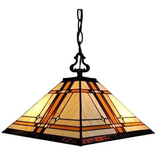 Tiffany Style Mission 2-light Hanging Lamp Amora Lighting