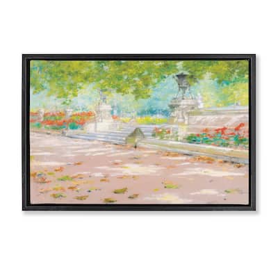 Stupell Summer Sunlight in Park Framed Floater Canvas Wall Art Design By LSR Design Studio