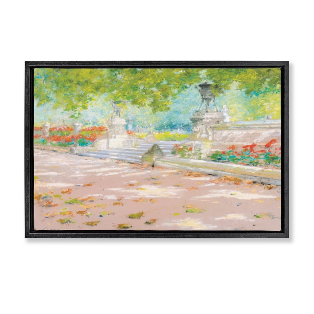 Stupell Summer Sunlight in Park Framed Floater Canvas Wall Art Design By LSR Design Studio