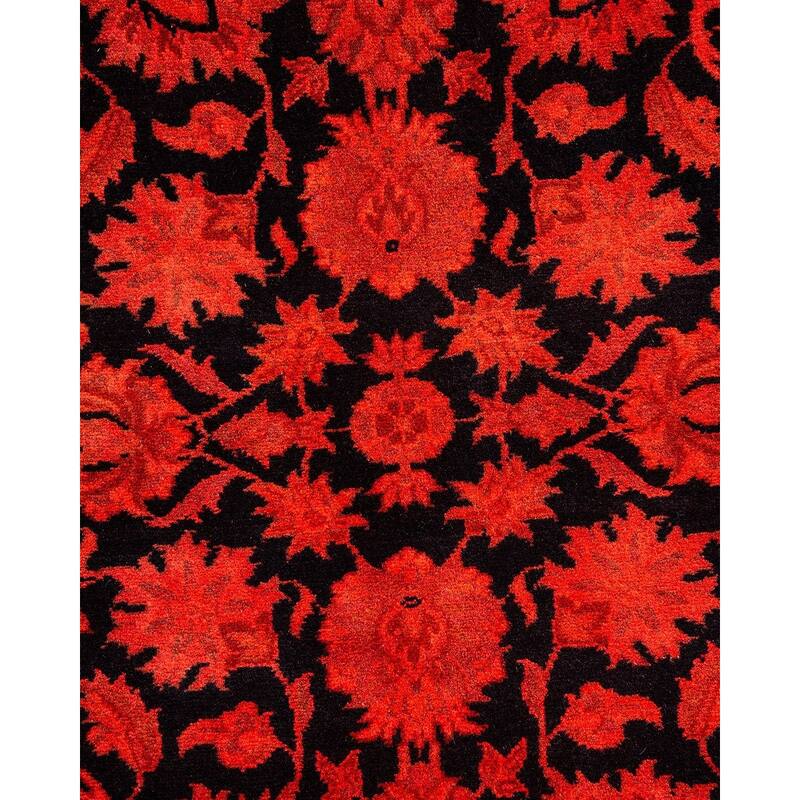 Overton Hand Knotted Wool Vintage Inspired Modern Contemporary Overdyed Orange Area Rug - 3' 2" x 5' 1"