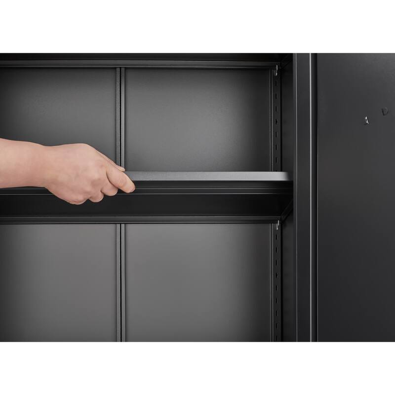 2 Doors Metal Storage Cabinet Kitchen Pantry Cabinet With Adjustable Shelves Tall Steel Cabinet Locker
