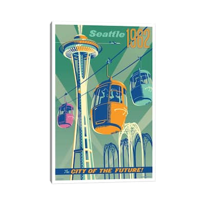 iCanvas "Seattle 1962 Travel Poster" by Jim Zahniser Canvas Print