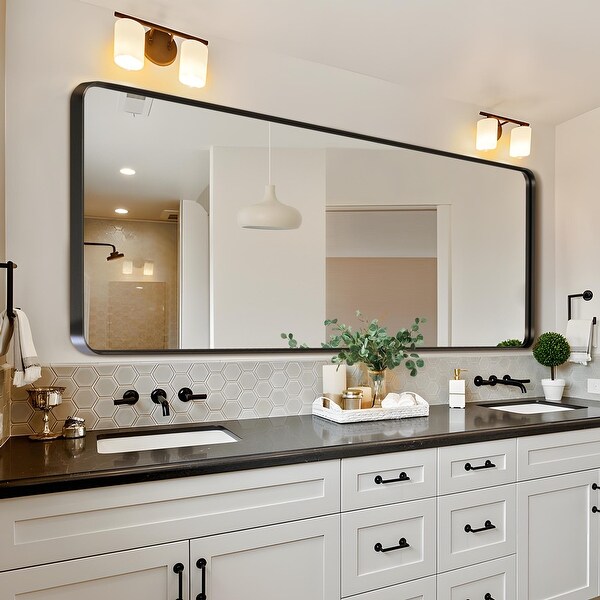 Full-Length Bathroom Vanity Mirror for Bedroom and Entryway - Bed