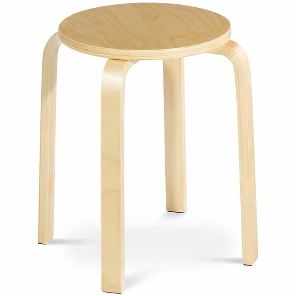 Shop Set Of 4 18 Stacking Stool Round Dining Chair Backless Wood Home 16 5 L 16 5 W 18 H Overstock 18512987