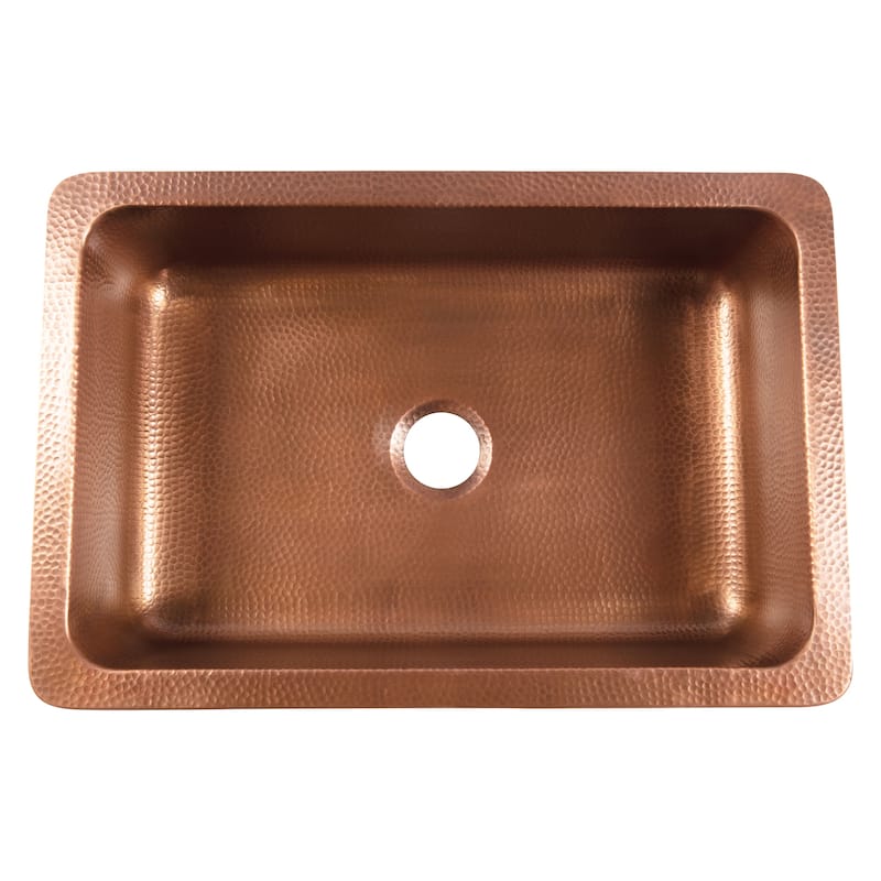 Ganku Copper 33" Single Bowl Farmhouse Apron Front Undermount Kitchen Sink