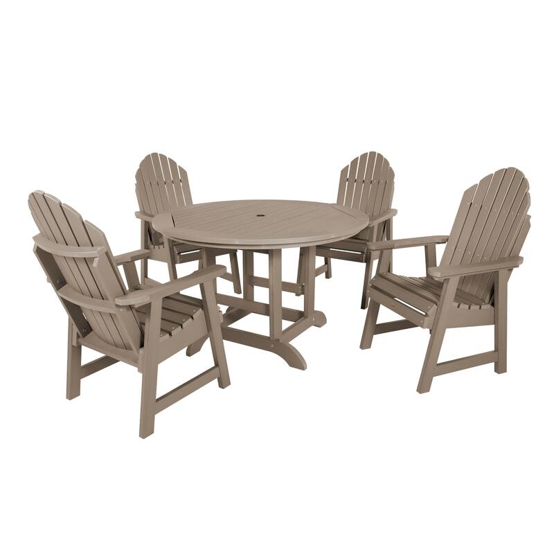Hamilton 5-piece Outdoor Dining Set - 48" Round Table, Dining-height - Woodland Brown