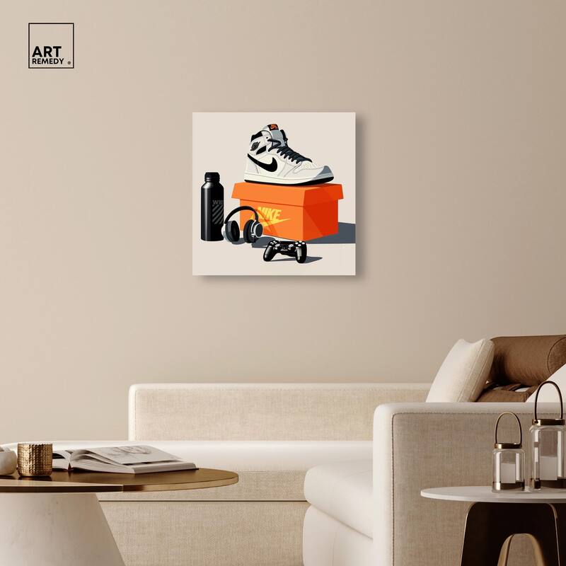 Important Sneaker Accessories Canvas by Art Remedy, Gallery Wrapped