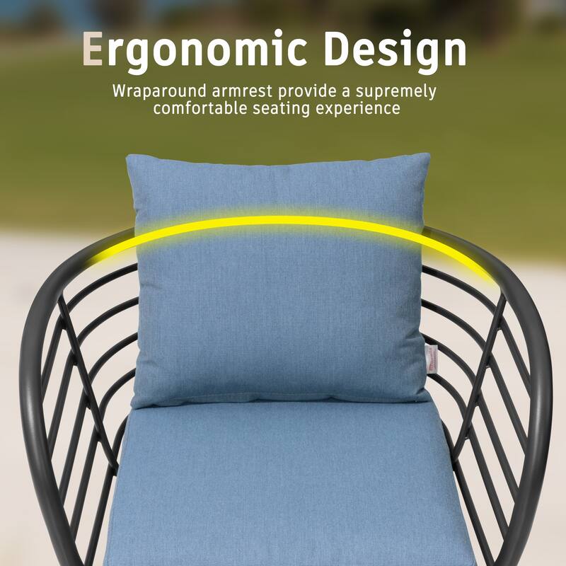 9/11-PieceOutdoor Patio Dining Set with Sunbrella Cushions Aluminum Dining Table and Chairs w/10 ft Umbrella and Base