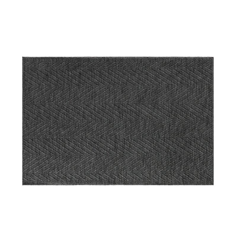TOWN & COUNTRY BASICS Pax Herringbone Textured Solid Everwash® Washable Area Rug Black