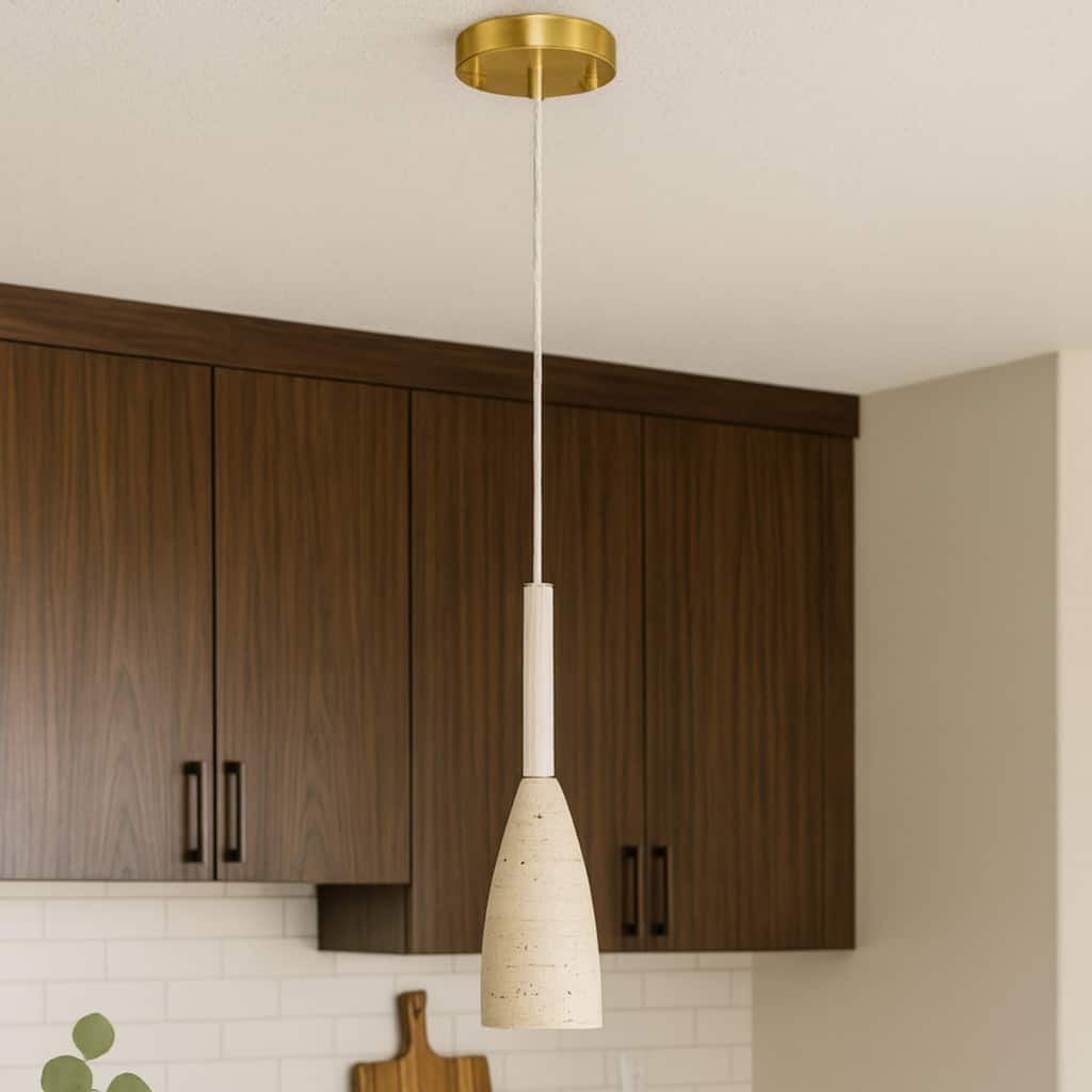 Acroma 1 -Light Natural Stone Elongated Pendant Light - 1-light