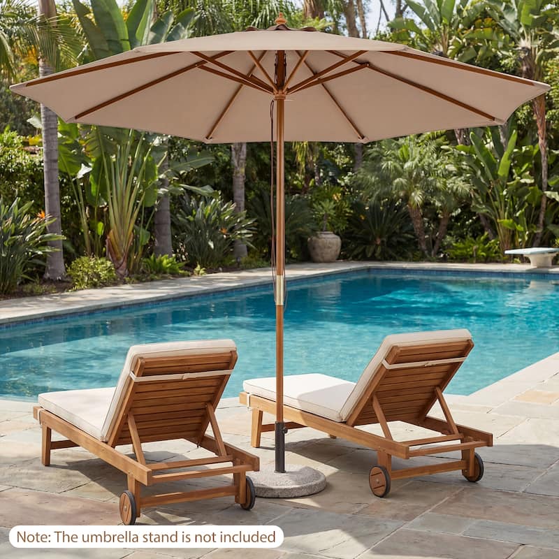 Gymax 9 FT Patio Umbrella w/Adjustable Height Rope Pulley Lift Vented