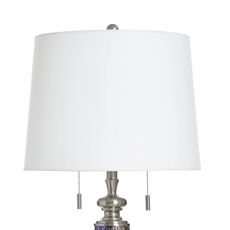 StyleCraft Glass Table Lamp - Wellen - White Shade