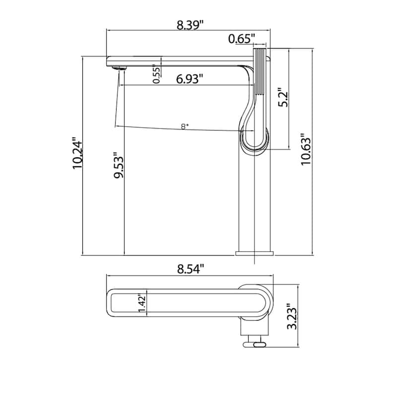 10-1/4"H Solid Brass Single-handle Bathroom Sink Faucet Optional Drain Assembly