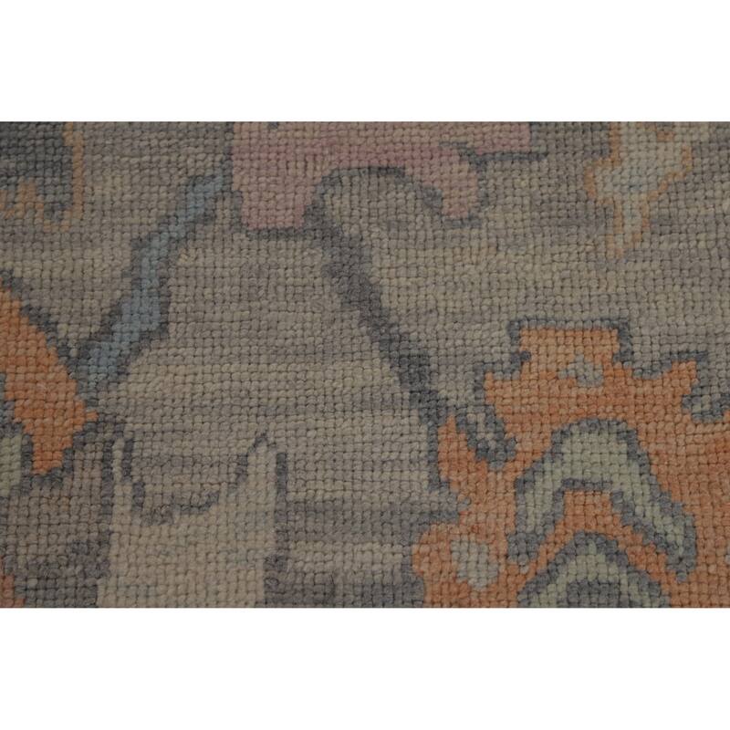Hand Knotted Oriental 100% Wool Carpet Transitional All-Over Greys & Charcoal Oushak Area Rug - 12' 9'' X 9' 0''