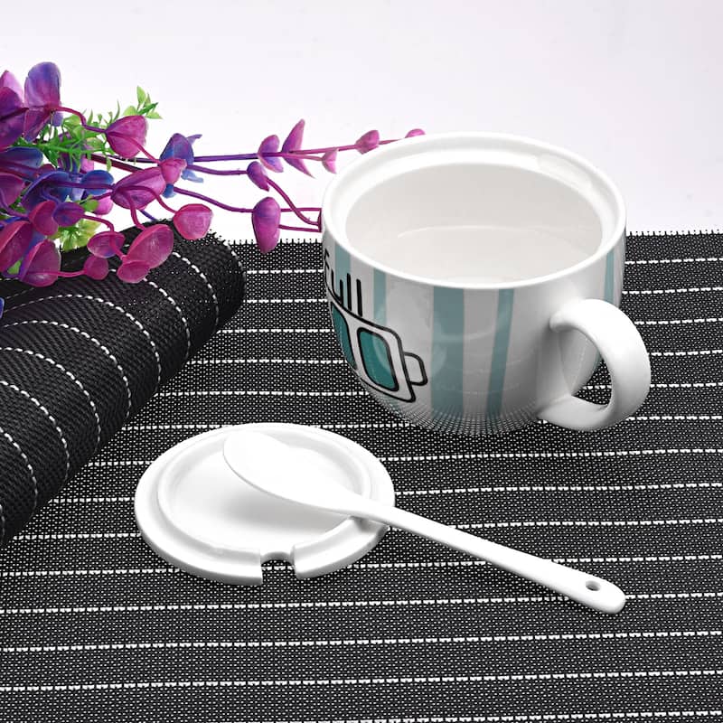 Place Mats, 450x300mm Table Mats Set of 4 PVC Washable Woven Placemat - Black