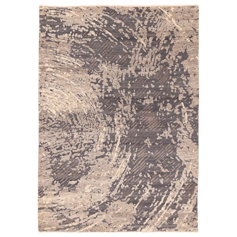 ECARPETGALLERY Hand-knotted Legacy Grey Wool Rug - 5'6 x 7'10