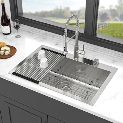 Drop-In 16 Gauge Stainless Steel Single Bowl Topmount Kitchen Sink