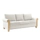 preview thumbnail 18 of 22, Zalma 81"W Farmhouse Nailhead Trimed Textured Striped Linen Sofa with Rolled Arms and Solid Wood Spindle Legs by HULALA HOME