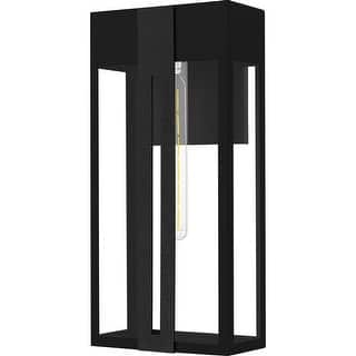 Matte Black Outdoor Wall Lantern from the Boswell Collection