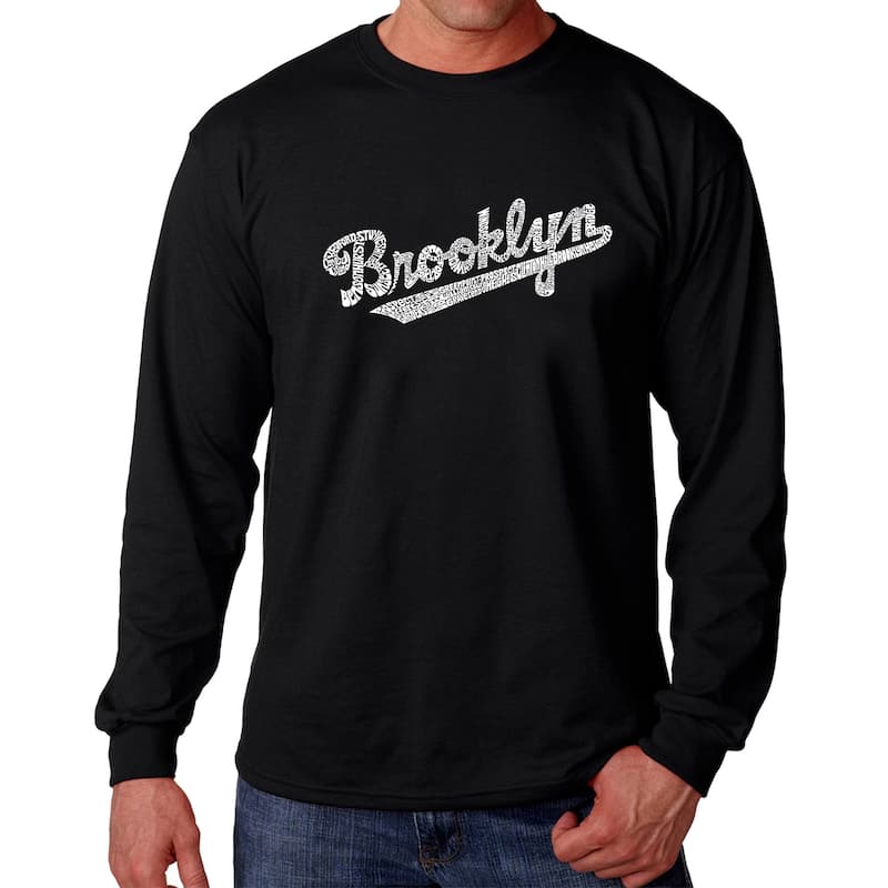LA Pop Art Men's Word Art Long Sleeve T-shirt - New Brooklyn - 2XL