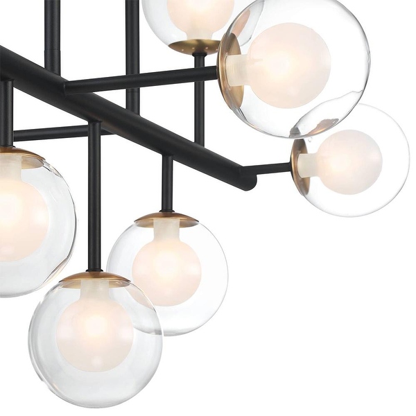 21 Black Gold 9 Light LED Linear Globe Pendant 18 x 54 Bed Bath Beyond 40025217