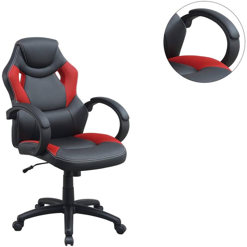 Modern Upholstered Office Chair with Adjustable Height & Cushioned Comfort for Gaming & Work