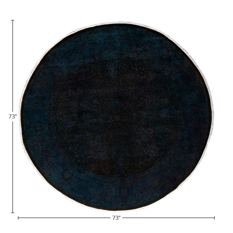 Fine Vibrance, One-of-a-Kind Hand-Knotted Area Rug - Blue, 6' 1" x 6' 1" - 6' 1" x 6' 1"