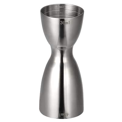 1oz/1.5oz Cocktail Jigger, Stainless Steel Rim Bell Jigger Cup - 92mm