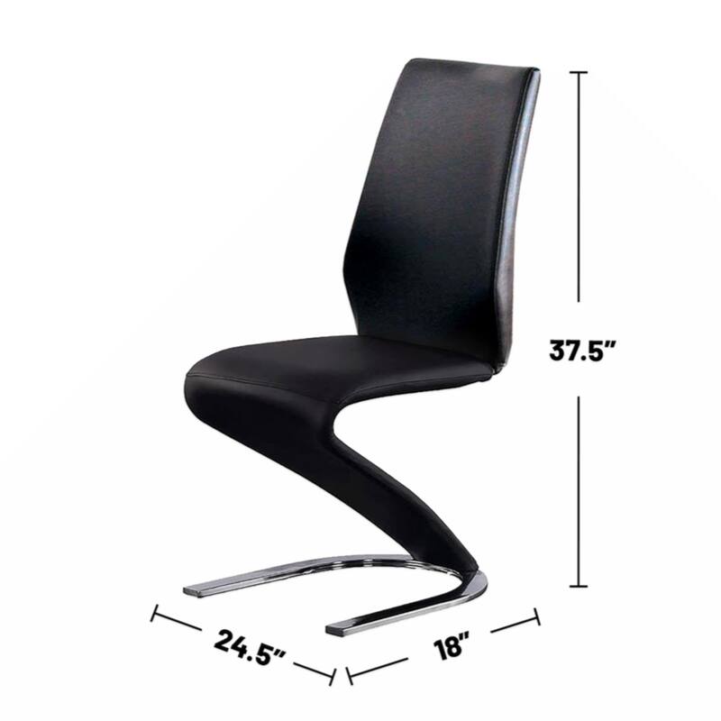 Set of 2 Padded Leatherette Side Chairs