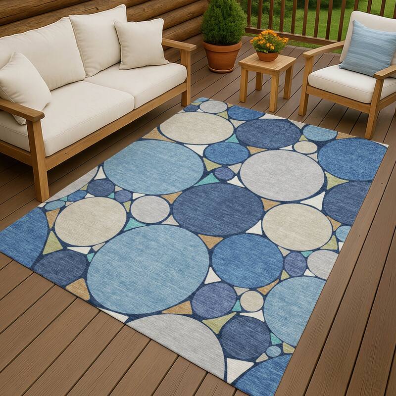 Machine Washable Indoor/ Outdoor Contemporary Rowan Chantille Rug