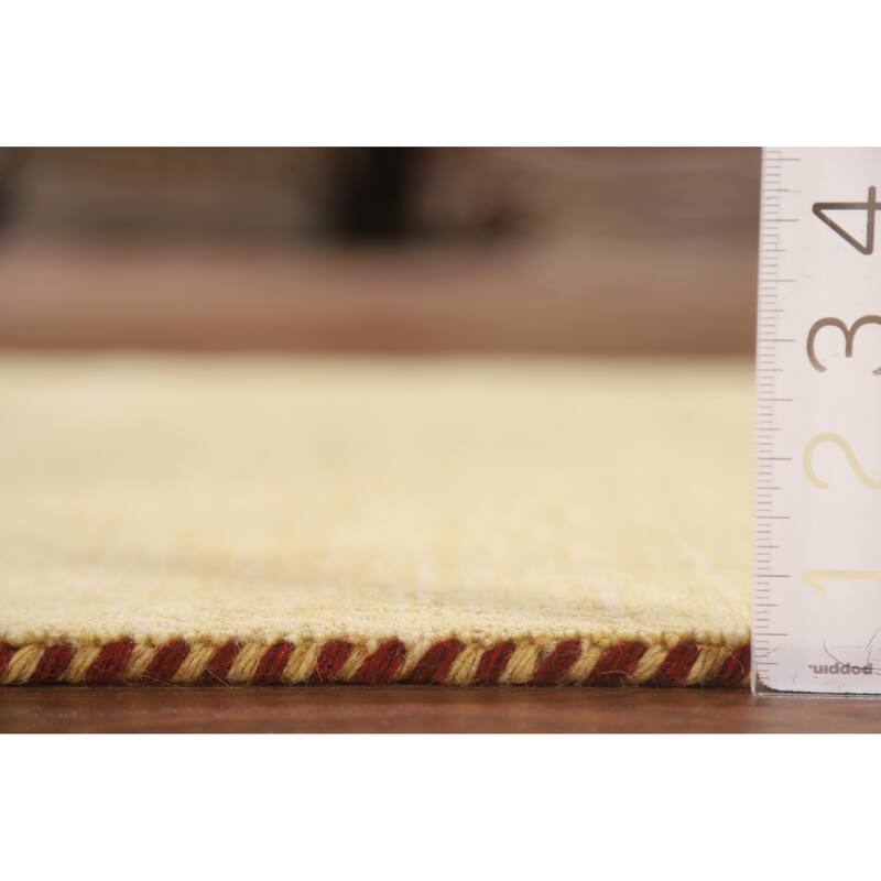 Tribal Gabbeh Oriental Runner Rug Handmade Green / Yellow Wool Carpet - 2'9"x 7'11"