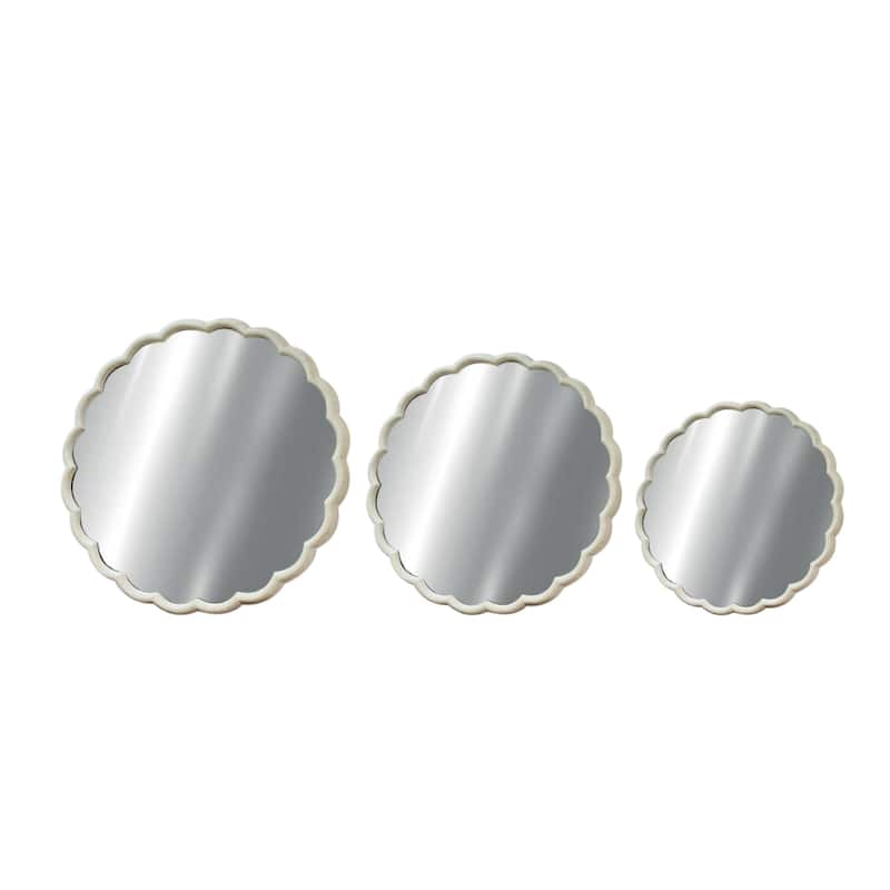 Small Curved Frame Round Wall Mirror - 19.75” - White