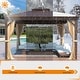 preview thumbnail 70 of 129, Outdoor Hardtop Gazebo Pergola w Galvanized Steel Roof and Aluminum Frame, Prime Curtains and nettings include
