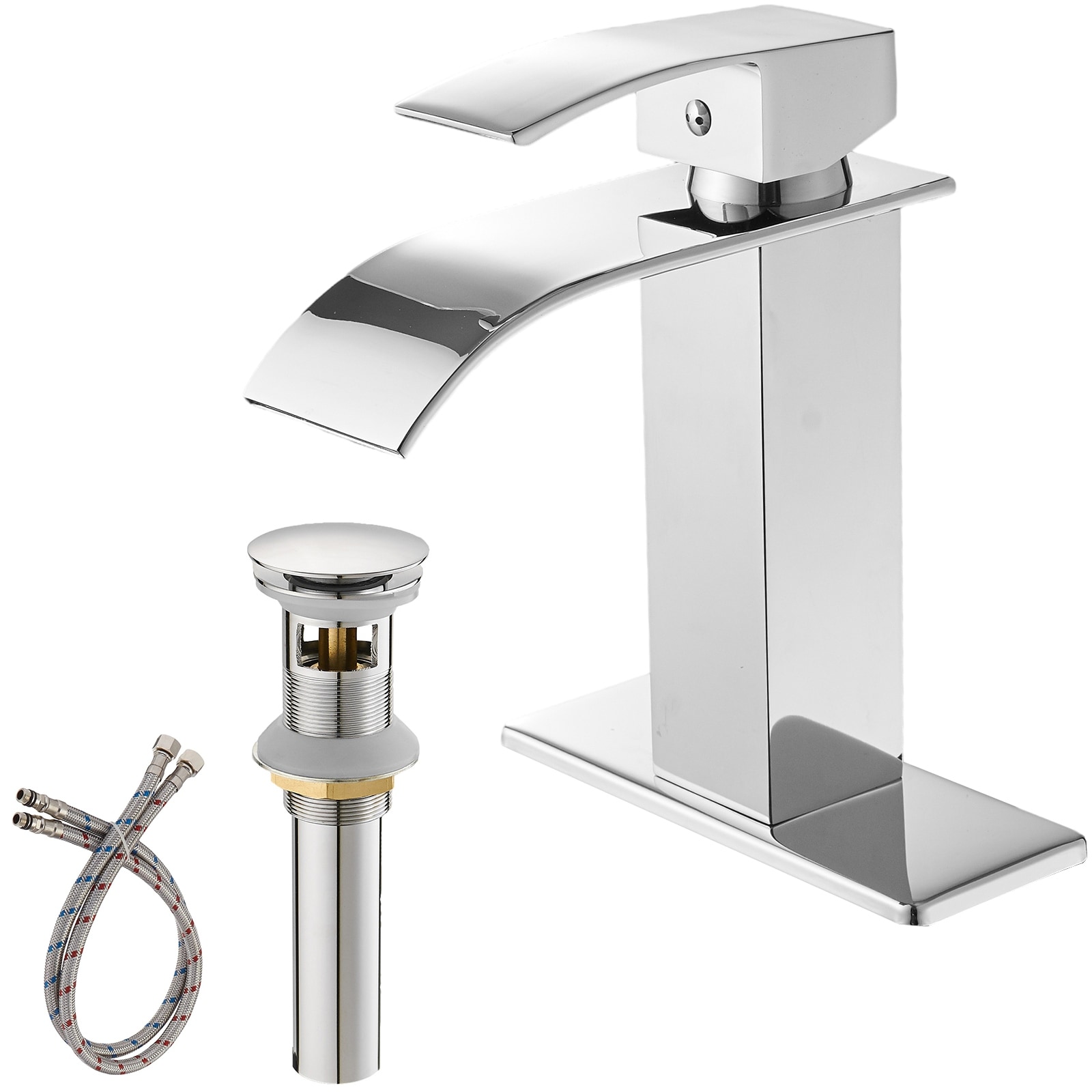 WIZ Waterfall Single Hole Single-Handle Low-Arc Bathroom Faucet