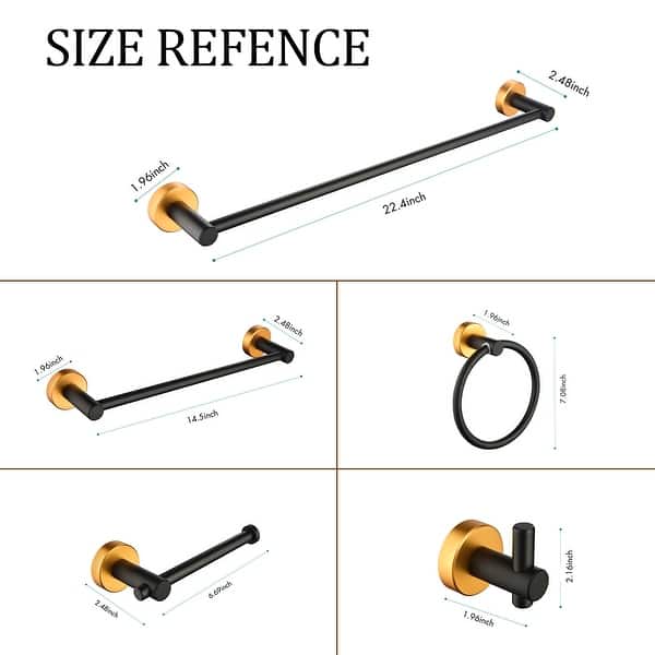 6 Piece Aluminum Bathroom Towel Rack Set Wall Mount - Bed Bath & Beyond - 36242322