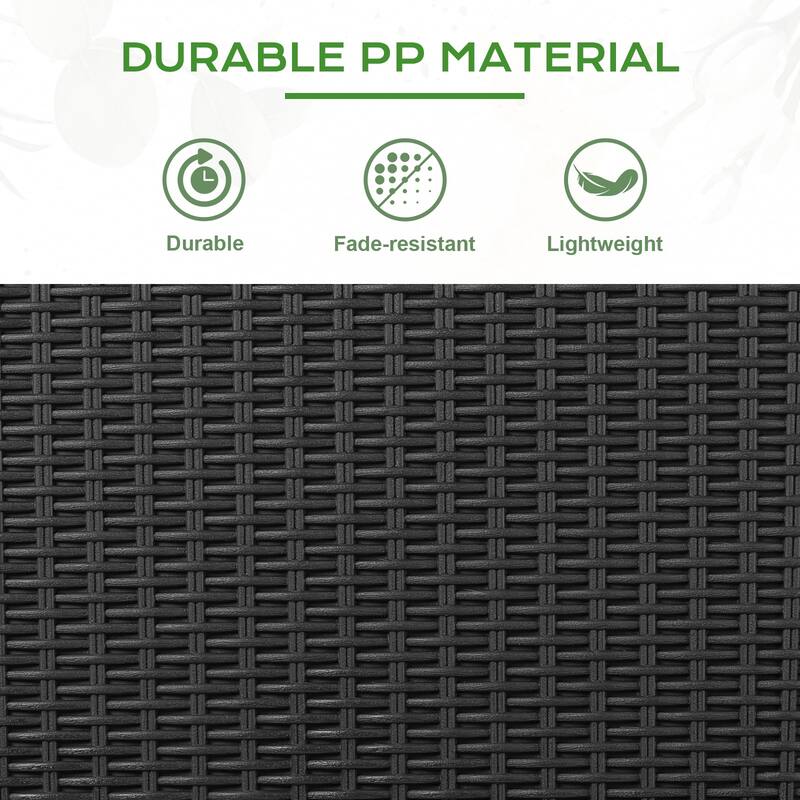 Aoodor 12'' Balcony Rattan Pattern Railing Planter Box with Drainage Holes and Adjustable Brackets - Set of 4 - 12''×11''