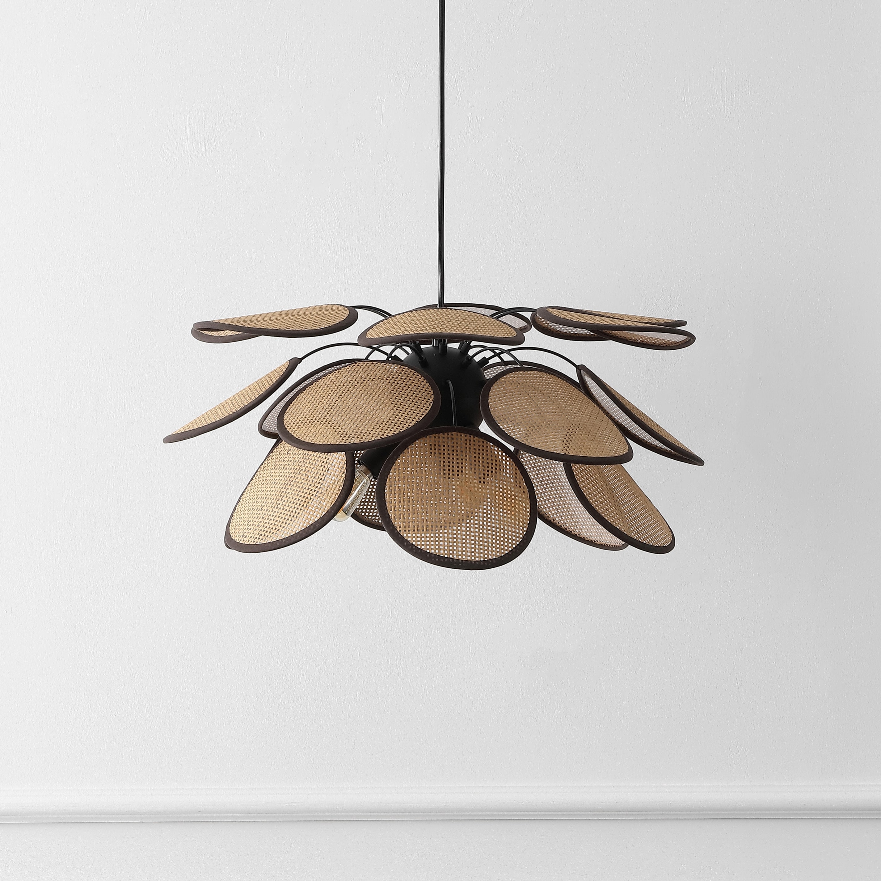 SAFAVIEH Luana 3 Light 21-inch Rattan & Metal Pendant - 21