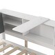 preview thumbnail 7 of 16, Twin Size Wood Platform Bed with Trundle, Shelves and Storage Headboard, White