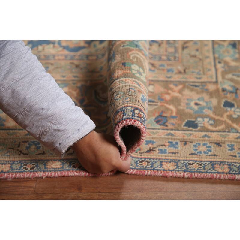 Hand Knotted Oriental 100% Wool Carpet Traditional Floral Oranges & Rust Mashad Area Rug - 12' 5'' X 9' 11''