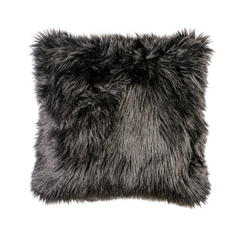 Leo Contemporary Fabric Throw Pillows (Set of 2) by Furniture of America - Black
